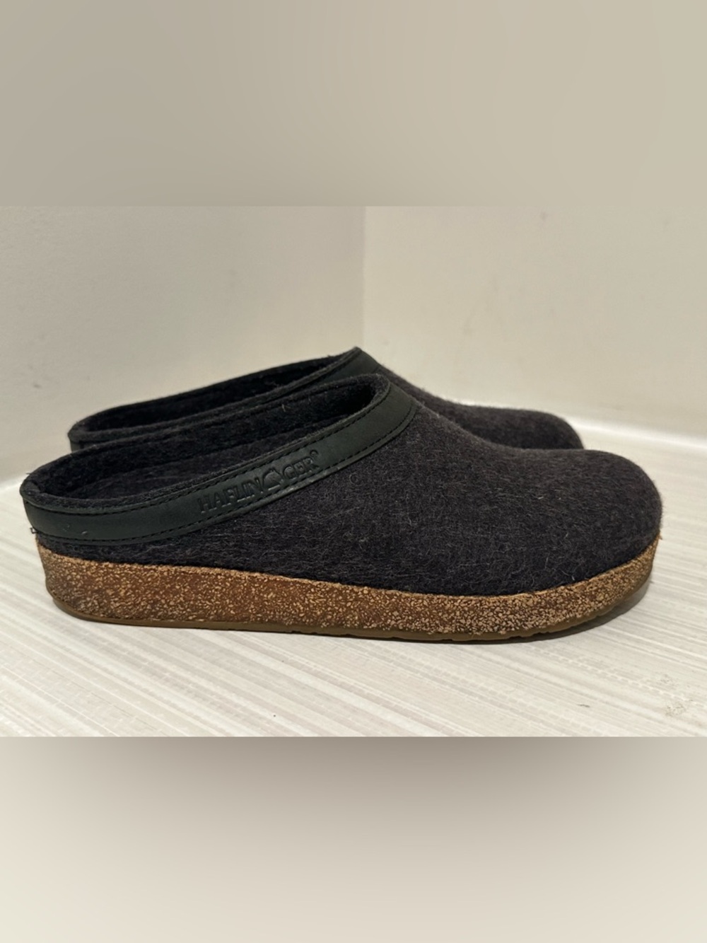 HAFLINGER Wool Clogs Grizzly Torben Gray Charcoal Women’s EU 38 US 7